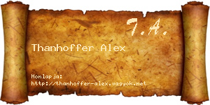 Thanhoffer Alex névjegykártya